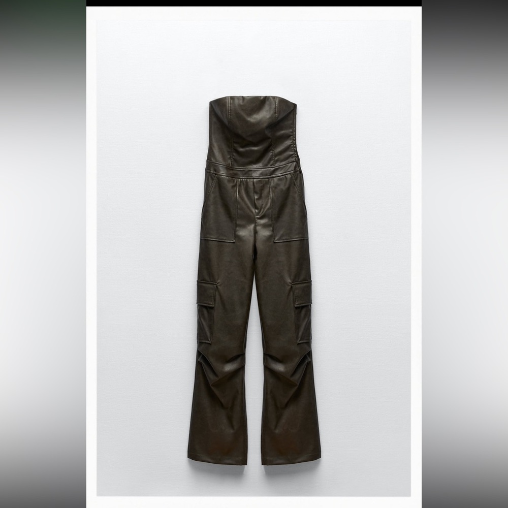 ZARA FAUX LEATHER JUMPSUIT NWT